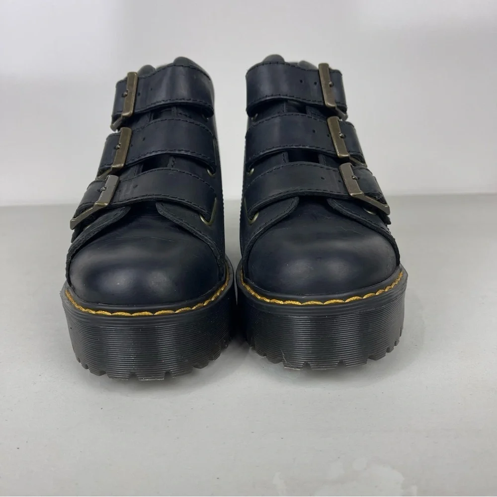 Dr. Martens Coppola Platform Ankle Boots Buckle Black Women's Size 5 Whimsigoth